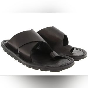 Trippen Leather Sandals Thong Mule Black